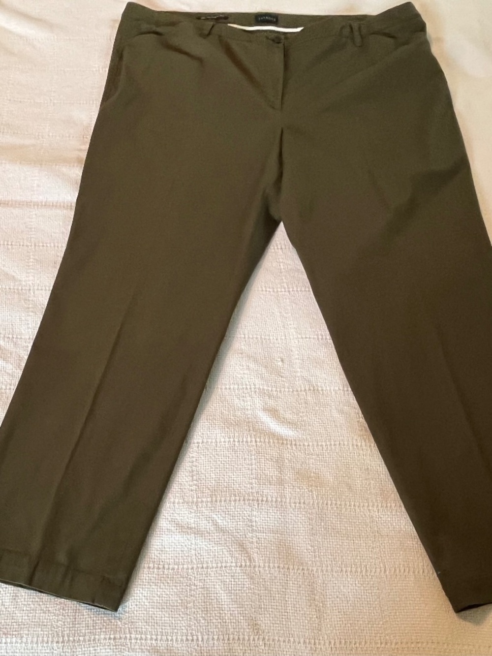 Talbots Perfect Chino Olive Green Straight Leg Pants 22W